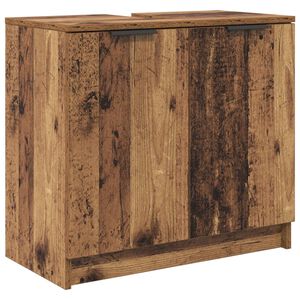 vidaXL Kylpyhuonekaappi Vanha Puu 64,5 x 33,5 x 59 cm Tekninen puu