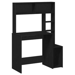 vidaXL Ty&ouml;p&ouml;yt&auml; hyllyill&auml; musta 100x45x140 cm tekninen puu