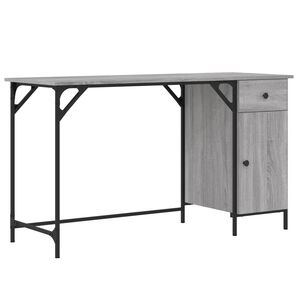 vidaXL Ty&ouml;p&ouml;yt&auml; harmaa Sonoma 131x48x75 cm tekninen puu