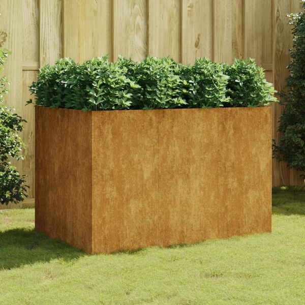 vidaXL Korotettu kukkalaatikko 120x80x80 cm Corten ter&auml;s