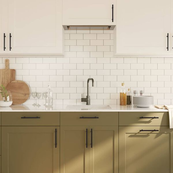 vidaXL Kaapin kahvat 10 kpl musta 128 mm ruostumaton ter&auml;s