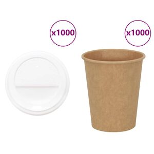 vidaXL Paperiset kahvikupit kansilla 1000 kpl 8oz 200ml