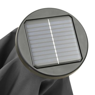 vidaXL Aurinkovarjo LED-valolla antrasiitti 200x211 cm alumiini