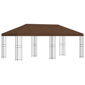 vidaXL Paviljonki sivuseinill&auml; 6 x 3 m Ruskea Polyesteri ja ter&auml;s 190