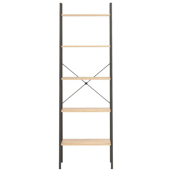vidaXL 5-kerroksinen Lattiahylly vaaleanruskea ja musta 56x35x174 cm