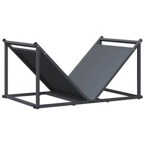 vidaXL Polttopuuteline antrasiitti 70x43x34,5 cm kylm&auml;valssattu ter&auml;s