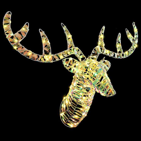 vidaXL Poron vet&auml;m&auml; joulusleigh 140 LED-valoilla L&auml;mmin valkoinen PET