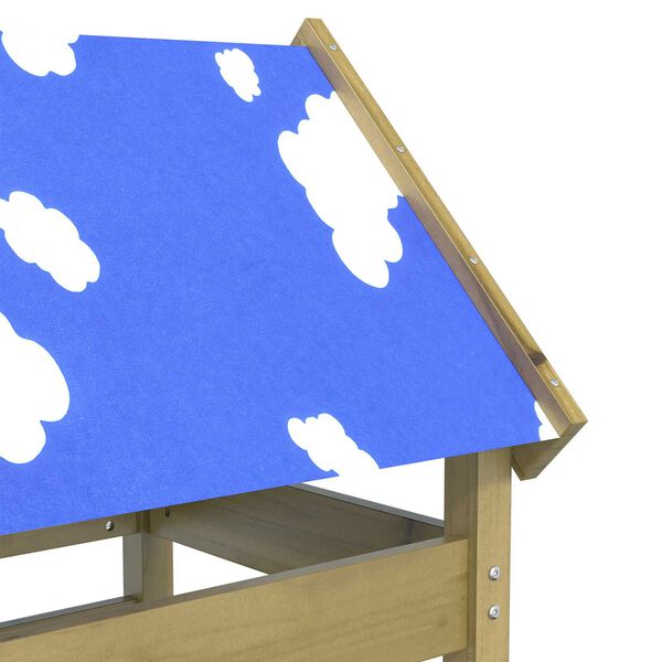 vidaXL Leikkitorni Ruskea Kyll&auml;stetty massiivinen puu