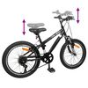 vidaXL Kids Mountain Bike 20 Tuumaa 6-Speed 5-8 vuotta Musta
