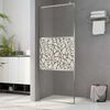 vidaXL Walk-in suihkun sein&auml;ke ESG-lasi kivikuvioinnilla 140x195 cm