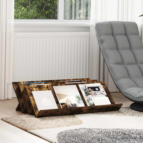 vidaXL Lehtiteline hyllyll&auml; Savup&auml;hkin&auml; 90 x 53 x 28,5 cm Tekninen puu