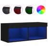 vidaXL TV-taso LED-valoilla musta 80x30x30 cm
