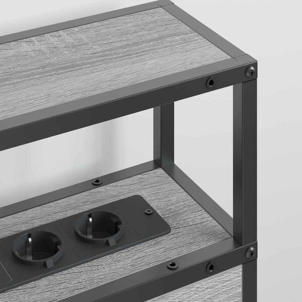 vidaXL S&auml;ilytysp&auml;&auml;ty hyllyll&auml; Harmaa sonoma 120 cm Tekninen puu