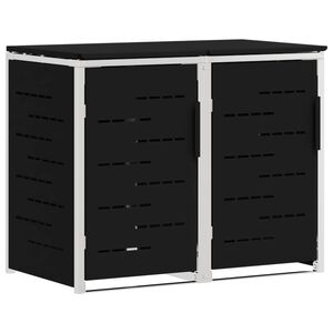 vidaXL Rullakontin varastointi for 2 Bins 240L Ruostumaton ter&auml;s Musta