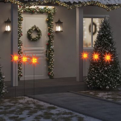 vidaXL Jouluvalot maapiikeillä 3 kpl LED-valoilla taitettava pun 57 cm