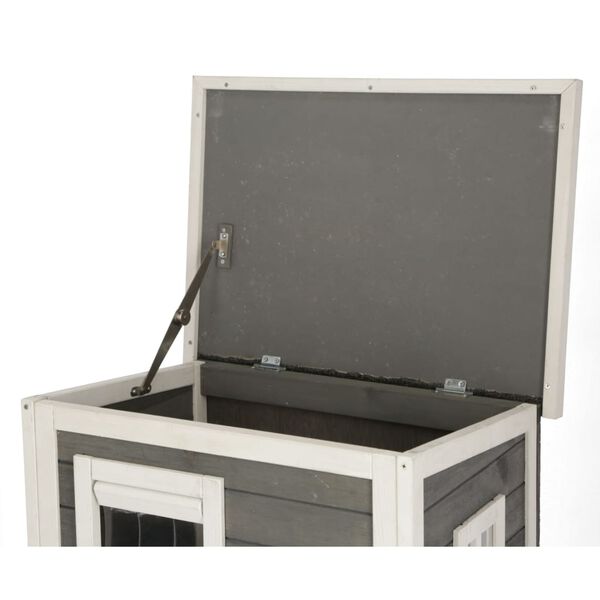 Kerbl Kissatalo ulkotiloihin Family 57x55x80 cm harmaa ja valkoinen