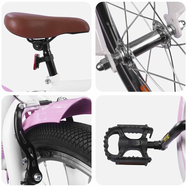 vidaXL Lastenpy&ouml;r&auml; 18 Tuumaa 5-7-vuotiaille Vaaleanpunainen