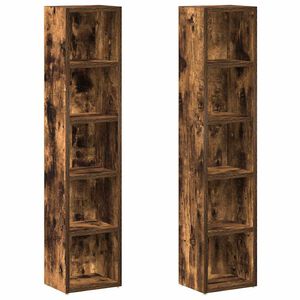 vidaXL CD-hyllyt 2 kpl savutammi 21x16x93,5 cm tekninen puu