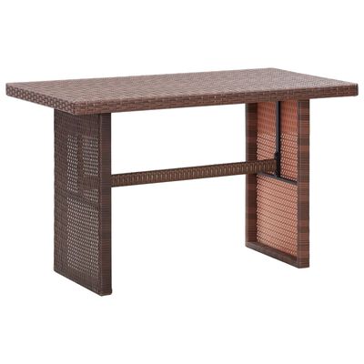 vidaXL Puutarhapöytä ruskea 110x60x67 cm polyrottinki