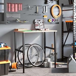 vidaXL S&auml;&auml;dett&auml;v&auml;t ty&ouml;p&ouml;yd&auml;n rungot 2kpl metalli 55x(69-95,5) cm musta