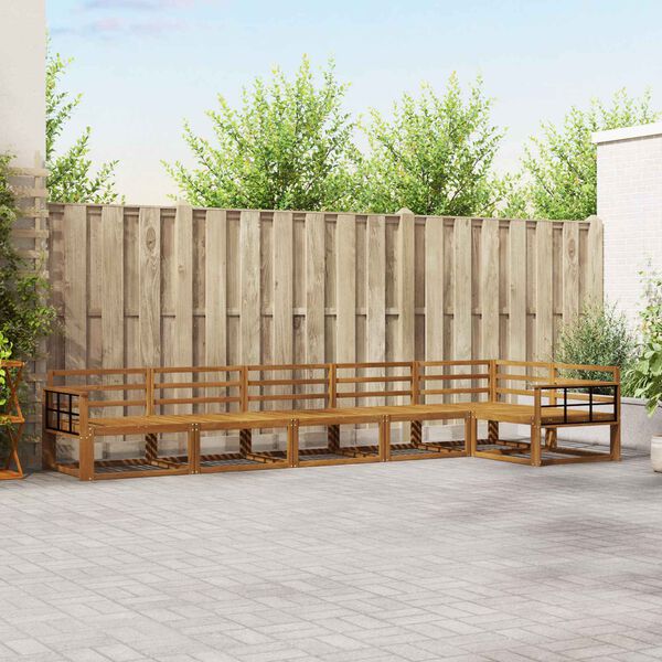 vidaXL Ulkosohvakokoelma 6 pcs Luonnollinen Tihe&auml; akasiapuu