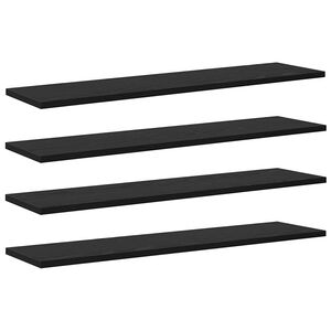 vidaXL Hyllylevy 4 pcs Musta 80 x 20 x 1,5 cm Tekninen puu