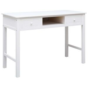 vidaXL Kirjoitusp&ouml;yt&auml; valkoinen 110x45x76 cm puinen