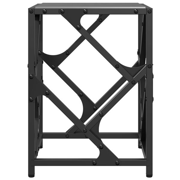 vidaXL Sohvapöytä musta lasinen pöytälevy 30x30x41 cm teräs