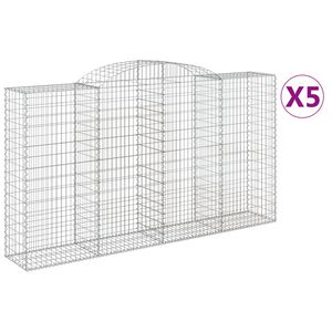 vidaXL Kaarevat kivikorit 5 kpl 300x50x160/180 cm galvanoitu rauta