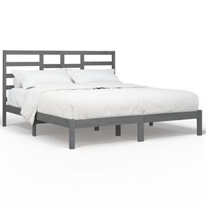 vidaXL S&auml;ngynrunko harmaa t&auml;ysi puu 200x200 cm