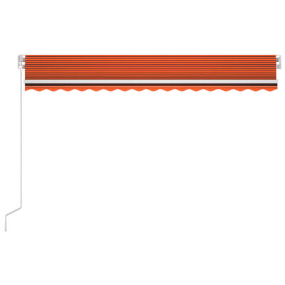 vidaXL Sisäänkelattava markiisi LED/tuulisens. 400x300cm oranssiruskea