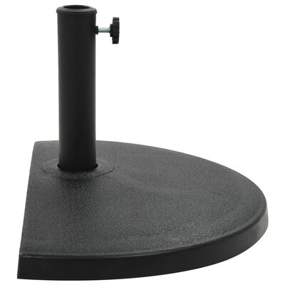 vidaXL Aurinkovarjon jalka polyresiini 15 kg puolipyöreä musta