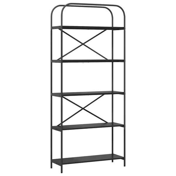 vidaXL Kirjahylly Musta tammi. 80 x 30 x 183 cm Tekninen puu