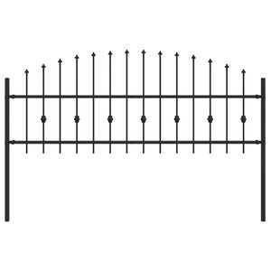 vidaXL Piikkikaide ASTEN 200 x 110 cm Jauhemaalattu Ter&auml;s Musta