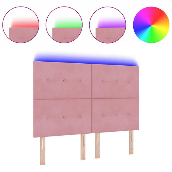 vidaXL P&auml;&auml;tylevy LED -nauhavalot p&auml;&auml;tyll&auml; Pinkki 72 cm Sametti