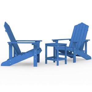vidaXL Adirondack puutarhatuolit p&ouml;yd&auml;ll&auml; HDPE vedensininen
