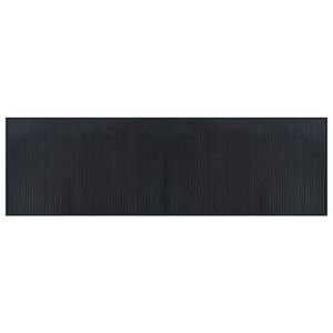 vidaXL Matto suorakaiteen muotoinen musta 60x200 cm bambu