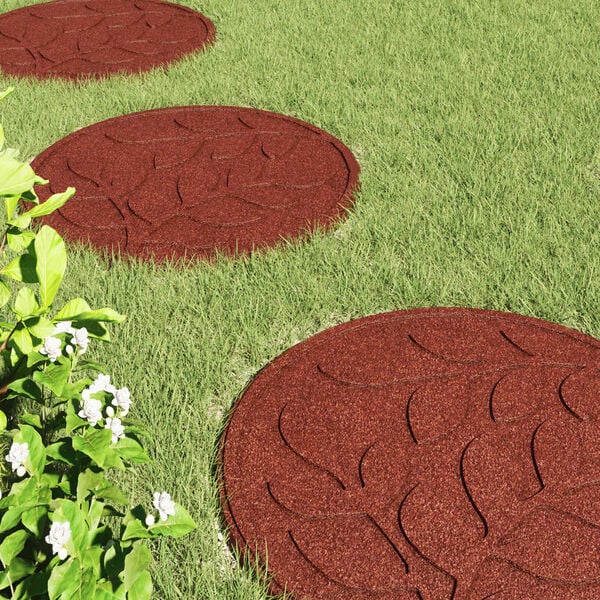 vidaXL Askelkivi 6 pcs Punainen &Oslash; 44 x 2 cm Kumi