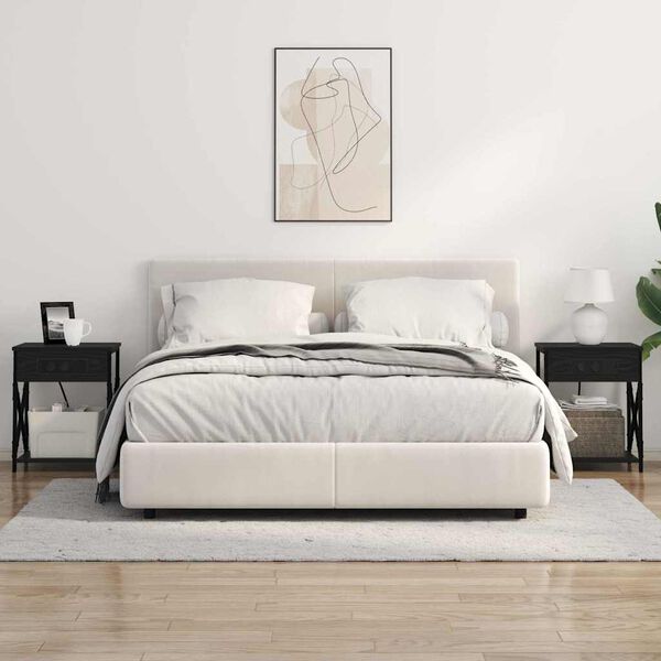 vidaXL Y&ouml;p&ouml;yt&auml;kaappi 2 pcs Musta tammi. 41 x 31 x 51 cm Tekninen puu