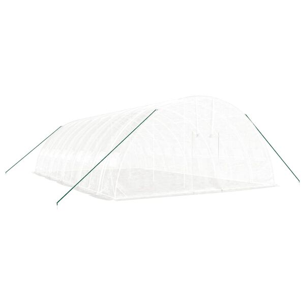 vidaXL Kasvihuone teräsrungolla valkoinen 60 m² 10x6x2,85 m