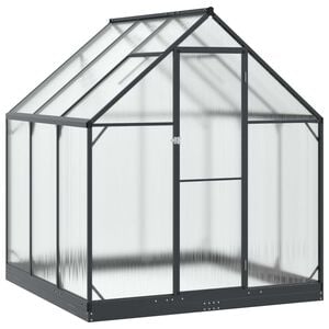 vidaXL Puutarhan Viherhuone ovella Antrasiitti 183,5 x 183,5 x 207 cm