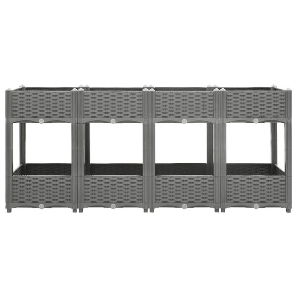 vidaXL Korotettu kukkalaatikko 160x40x71 cm polypropeeni