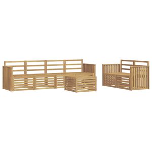 vidaXL Ulkosohvakokoelma 7 pcs valkoinen Tihe&auml; akasiapuu