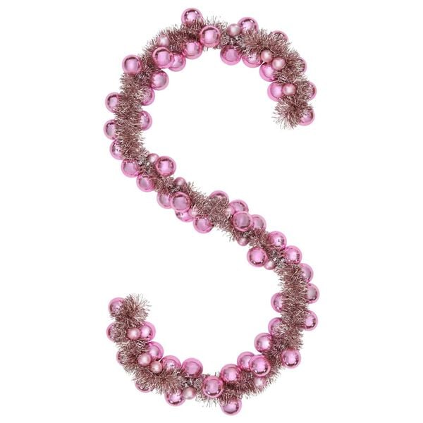 vidaXL Joulupallo Garland Pinkki 186 cm Polystyreeni