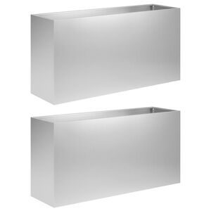 vidaXL Puutarha ruukku 2 kpl Hopea 100 x 30 x 40 cm Galvanoitu ter&auml;s