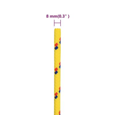 vidaXL Veneköysi keltainen 8 mm 50 m polypropeeni