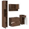 vidaXL Kylpyhuonekalustesetti laatikon kanssa 4 pcs Ruskea tammi