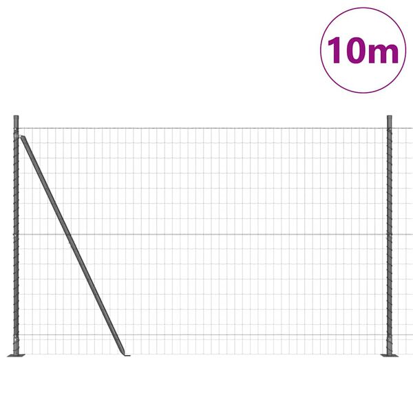 vidaXL Aita ja Tuki Harmaa 1,6 x 10 m Ter&auml;s ja PVC