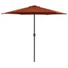 vidaXL Aurinkovarjo alumiinitolpalla 270x246 cm terrakotta