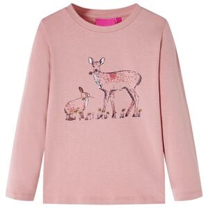 vidaXL Lasten pitk&auml;hihainen T-paita pinkki 128